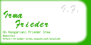 irma frieder business card